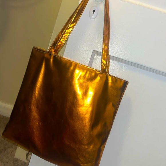 Orange metallic tote bag! Large! - Picture 1 of 2